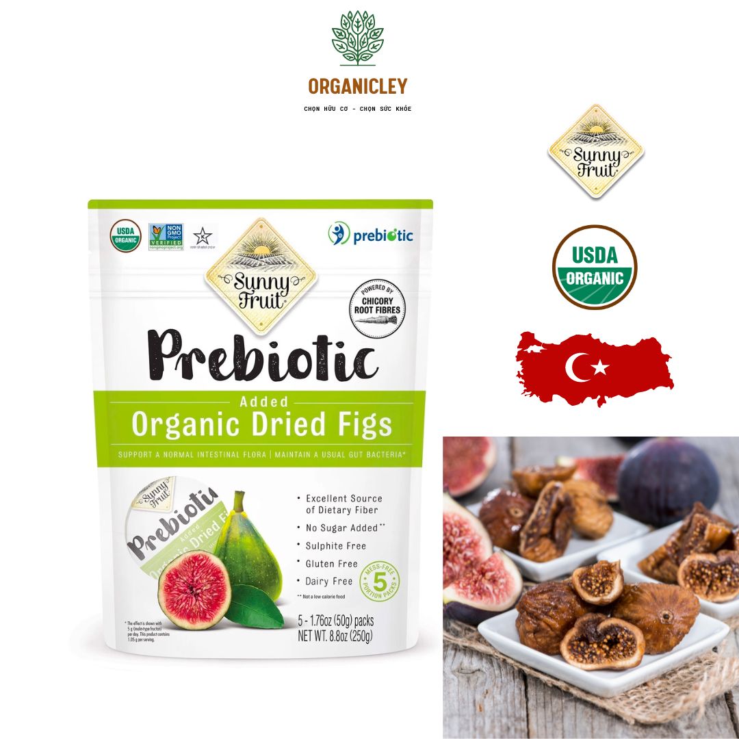 Prebiotic Organic Dried Figs Sunny Fruit 250g - Organicley