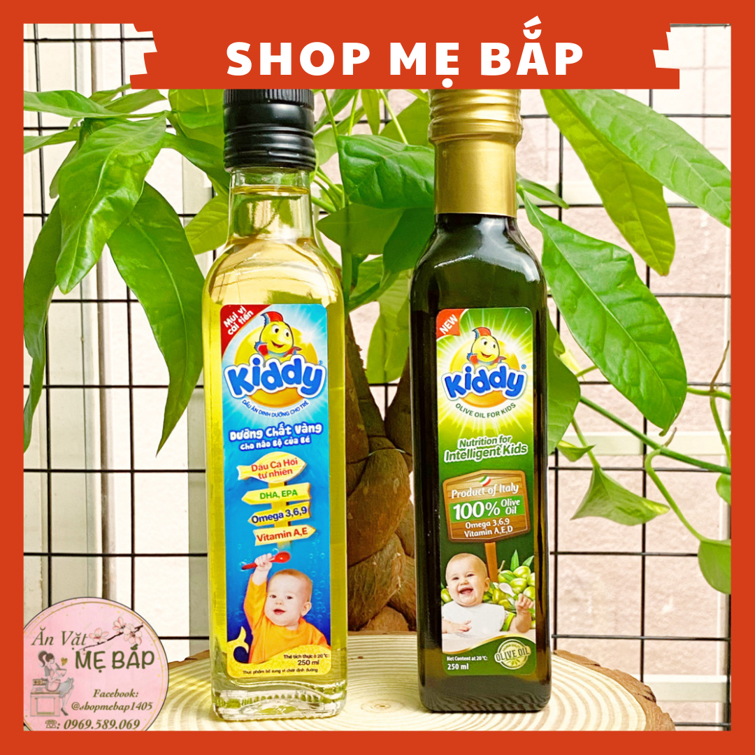Dầu Olive Dinh Dưỡng Cho Bé Kiddy 250ml - Dầu Ô Liu Shop Mẹ Bắp [Date 2023]