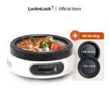 EJP544WHT - Nồi lẩu điện đa năng Lock&Lock 2 trong 1(Nướng/Lẩu) - Chảo 26cm & Nồi 4L, Tháo rời, chống dính, nóng đều - Hàng chính hãng