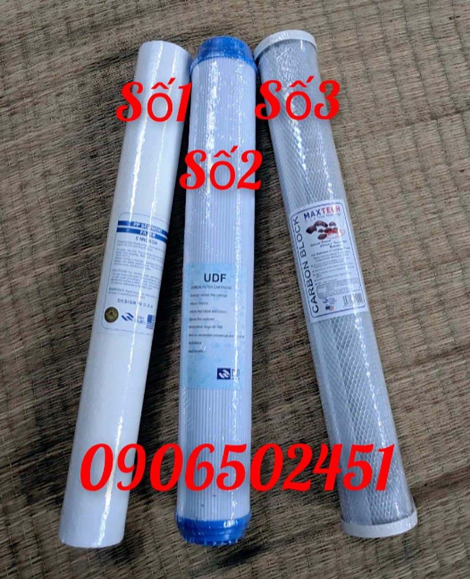 [HCM](ẢNH THẬT) Bộ ba lõi lọc nước (1 lõi 1 và 2 lõi 3) ly lọc 20 inch HÀNG USA