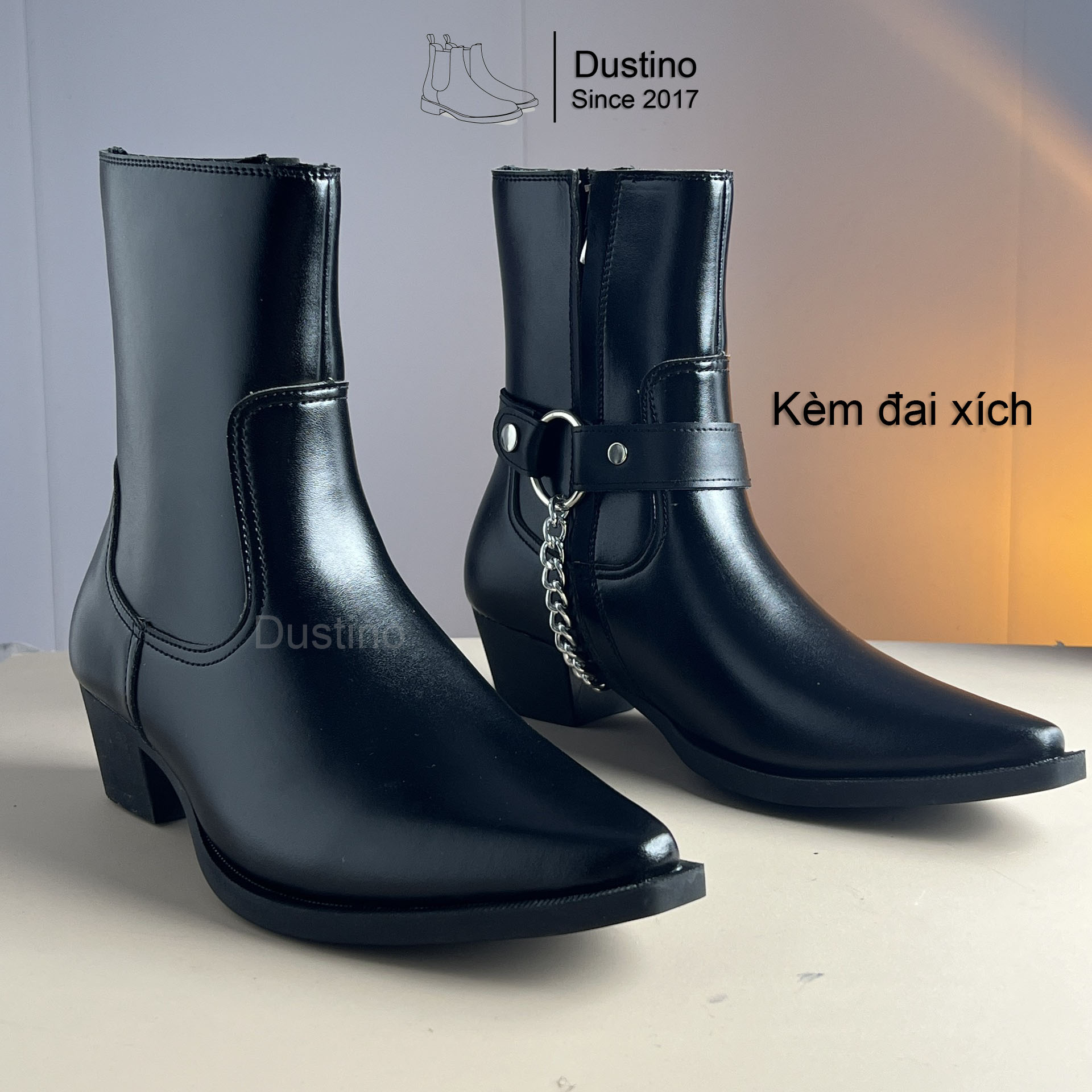 Lukas Boots Mũi Nhọn Nam, Santiago đế 5cm
