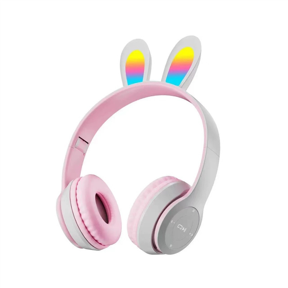 Tai Nghe Over-Ear Bluetooth P47R tai thỏ GROWNTECH có thể gập lại đèn led