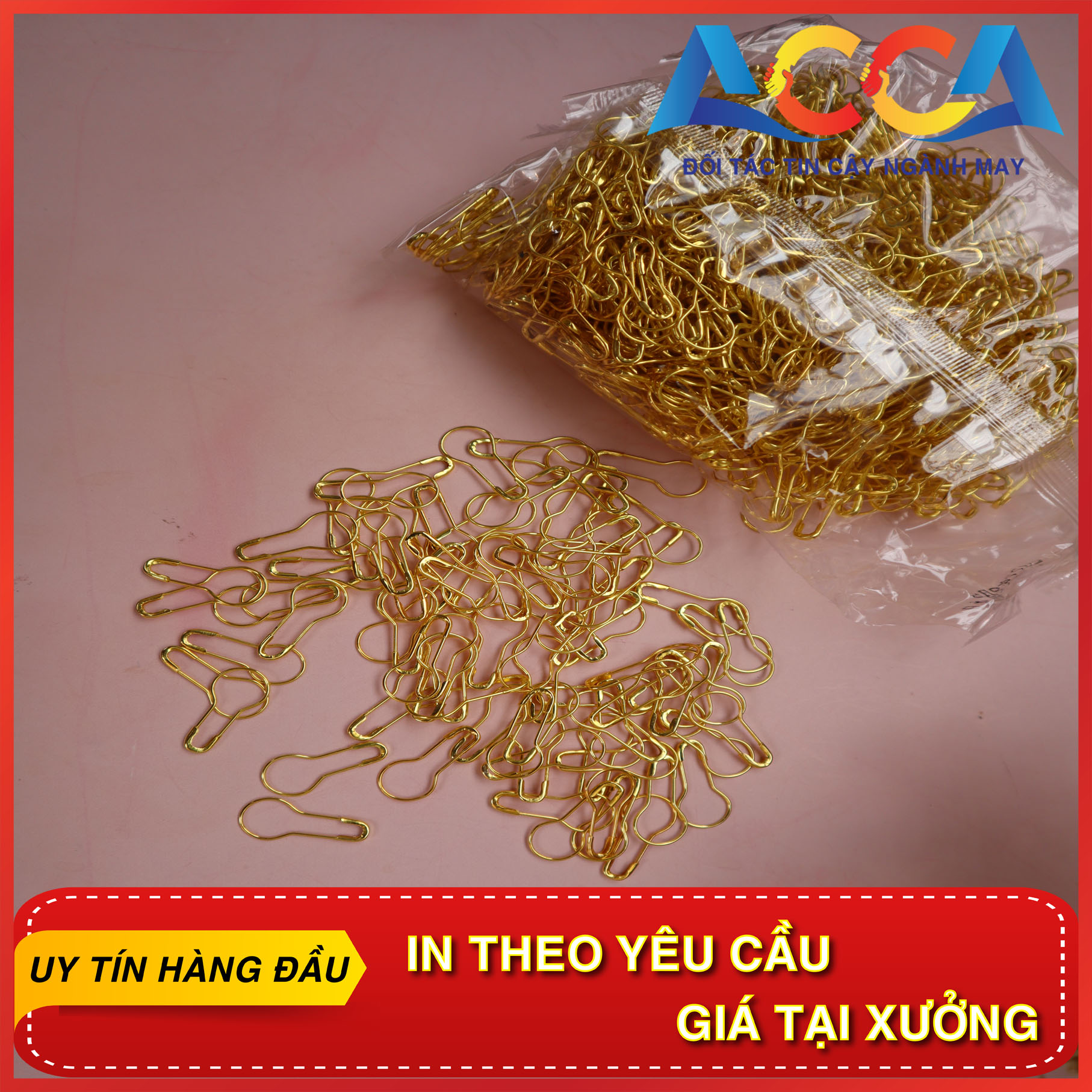 1000 cái kim băng hồ lô ,ghim băng nhỏ ,kim tây cài nhãn mác quần áo acca kích thước 2,2*1 cm đủ 4 màu