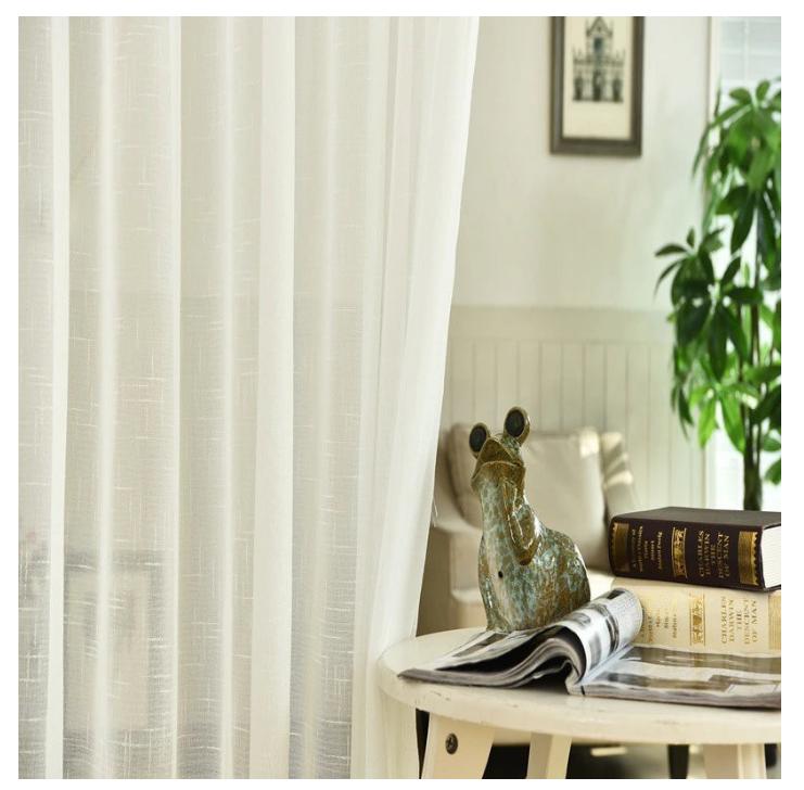 Rèm Voan Treo Cửa Che Nắng Trang Trí ,Che Nắng Dịu Nhẹ Có Khoen Tròn - voan xô trắng