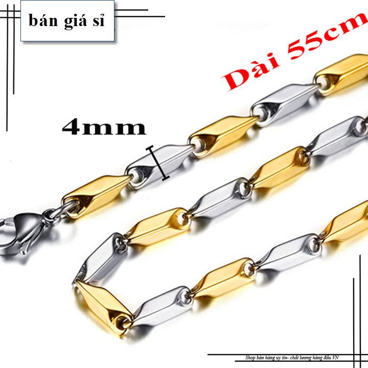 [HCM]Dây Chuyền Nam Titan Đảm Bảo Không Đen Không Rỉ Sét Giá Hủy Diệt - Kiểu Hỏa Tiễn - 4 mm
