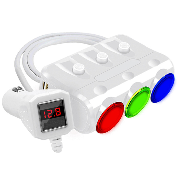 Bộ chia tẩu sạc ô tô, xe hơi Huyndai HY-26 cao cấp
