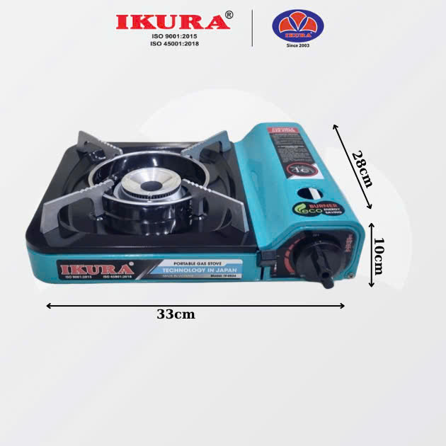 Bếp Gas Mini - Bếp Du Lịch IKURA Sen bằng hợp kim Atimon sáng, Kiềng có vòng chắn gió tiết kiệm gas