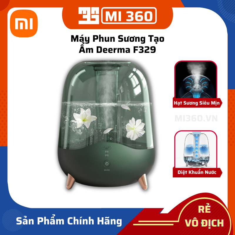 Máy phun sương tạo ẩm deerma f329✅ dung tích 5l✅ hàng chính hãng