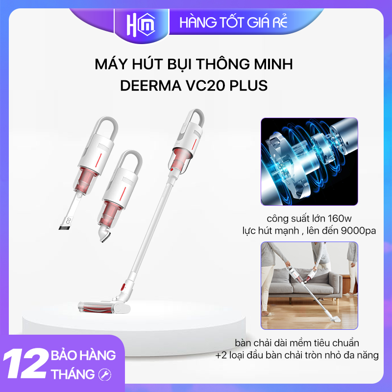 Deerma VC20 Plus - Máy hút bụi cầm tay không dây , lực hút mạnh