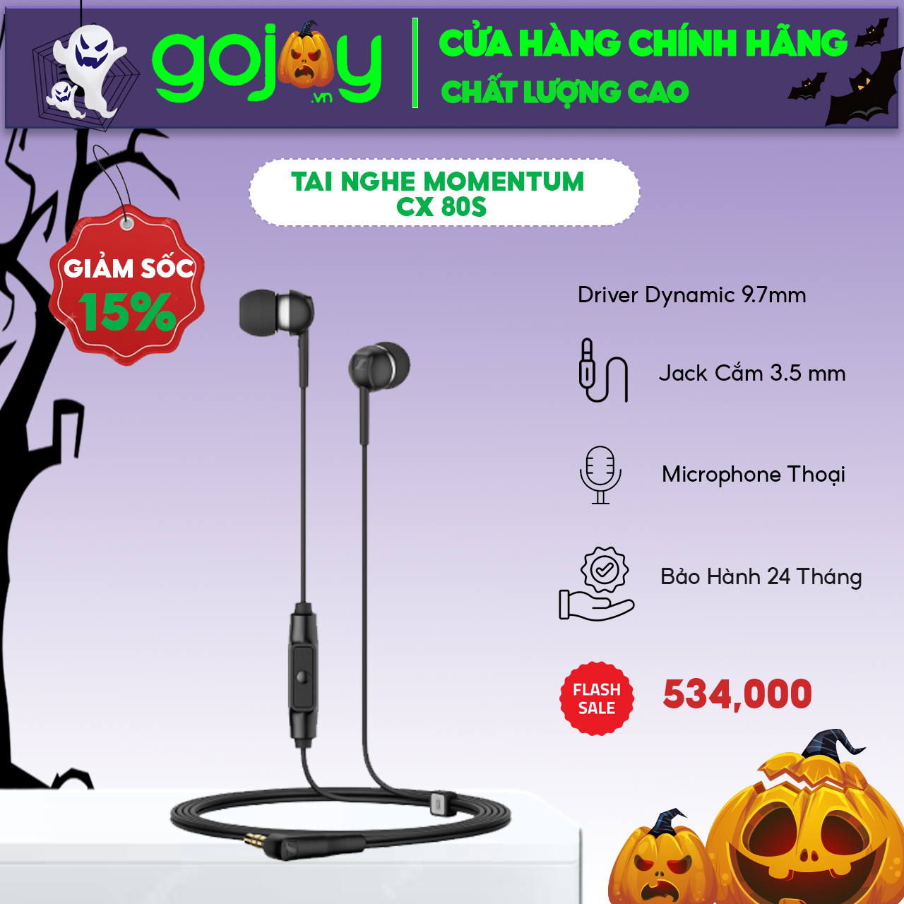 Tai nghe nhét tai sennheiser cx 80s - bảo hành chính hãng 24 tháng