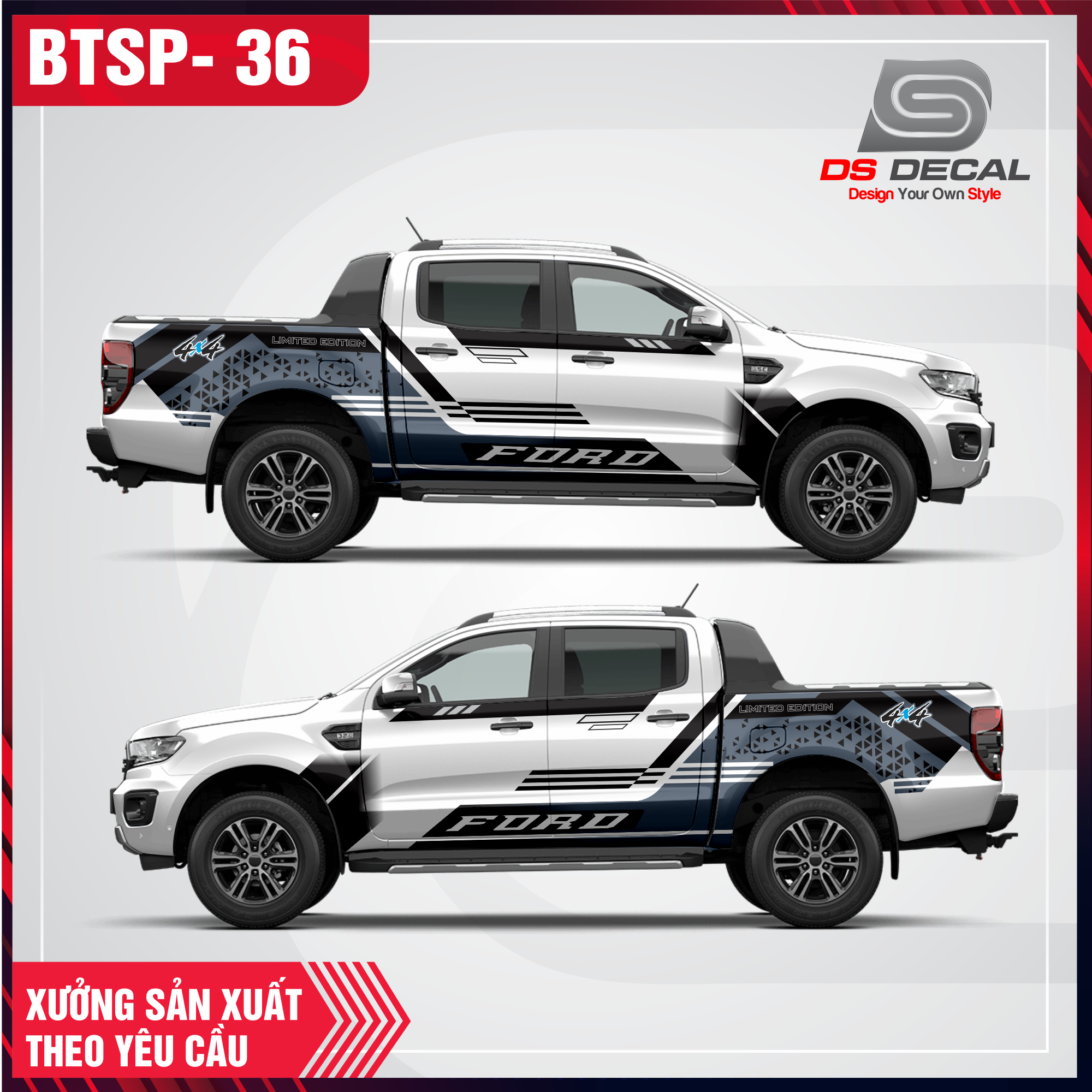 Tem xe ranger mẫu 037 - tem xe bán tải đẹp - ds decal
