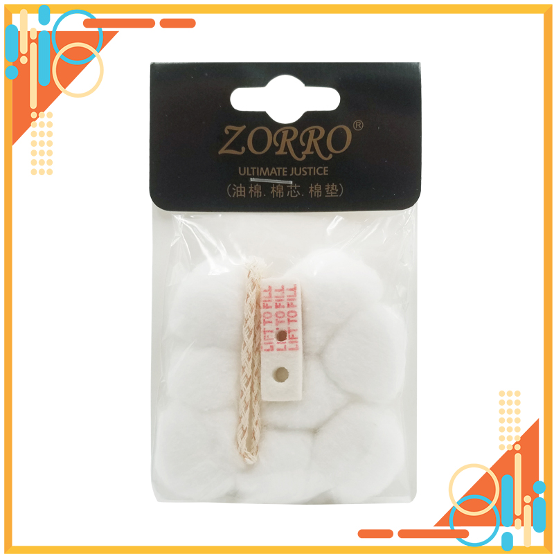 Bộ 3 món bông, dây bấc, chặn xăng, đồ dùng thay thế cho bật lửa, hộp quẹt zippo
