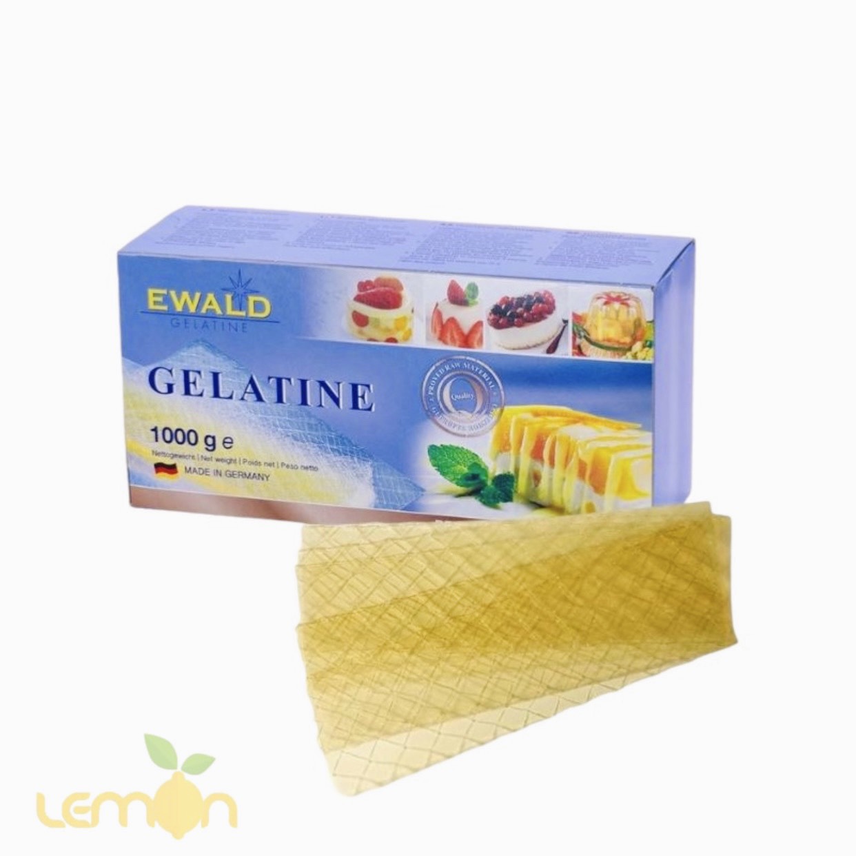 Combo 20 Lá Gelatine Ewald Đức (3.4g/lá) làm đông bánh kẹo, thạch, nấu chè, panna cotta