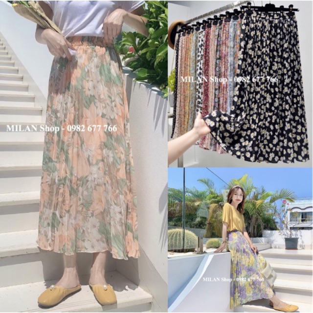 Váy Hoa Dáng Dài Xếp Ly giá tốt Tháng 04,2024|BigGo Việt Nam