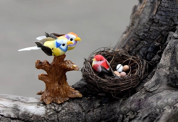 Mô hình tổ chim ấp trứng trang trí cảnh quan sân vườn M2066