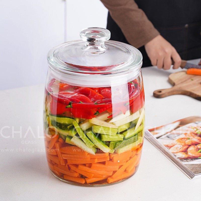 BÌNH THUỶ TINH NGÂM HOA QUẢ, MUỐI DƯA 4000ML, HŨ THUỶ TINH ĐỰNG GẠO, HŨ THUỶ TINH ĐỰNG ĐỒ NHÀ BẾP