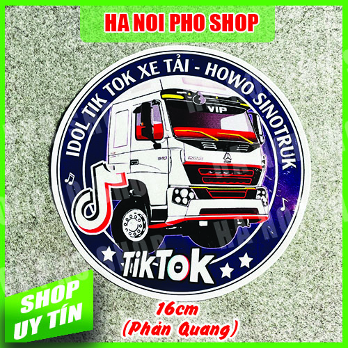 Tem TikTok HOWO A700 Blue, T.Kế Bởi Hà Nội Phố Xe Tải, Phản Quang