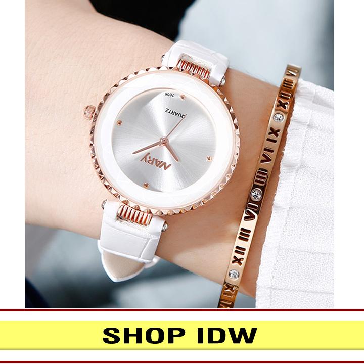 Đồng hồ nữ dây da thời trang nary idw s3581