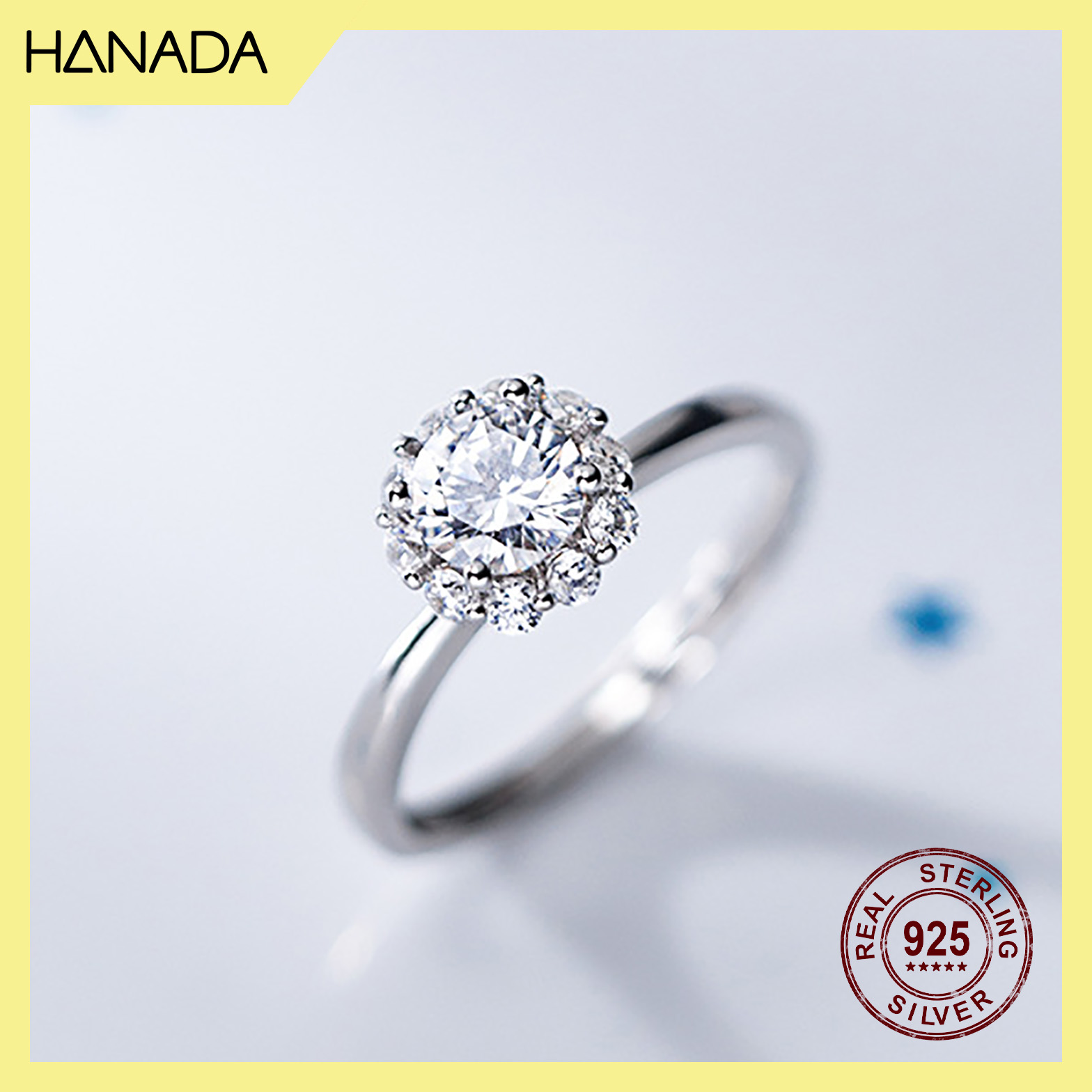 [CHỈ 6-8.6 MUA 2 GIẢM 20%] Nhẫn Bạc 925 Hanada 0645 Nữ Hoàng Đá 0645 N10