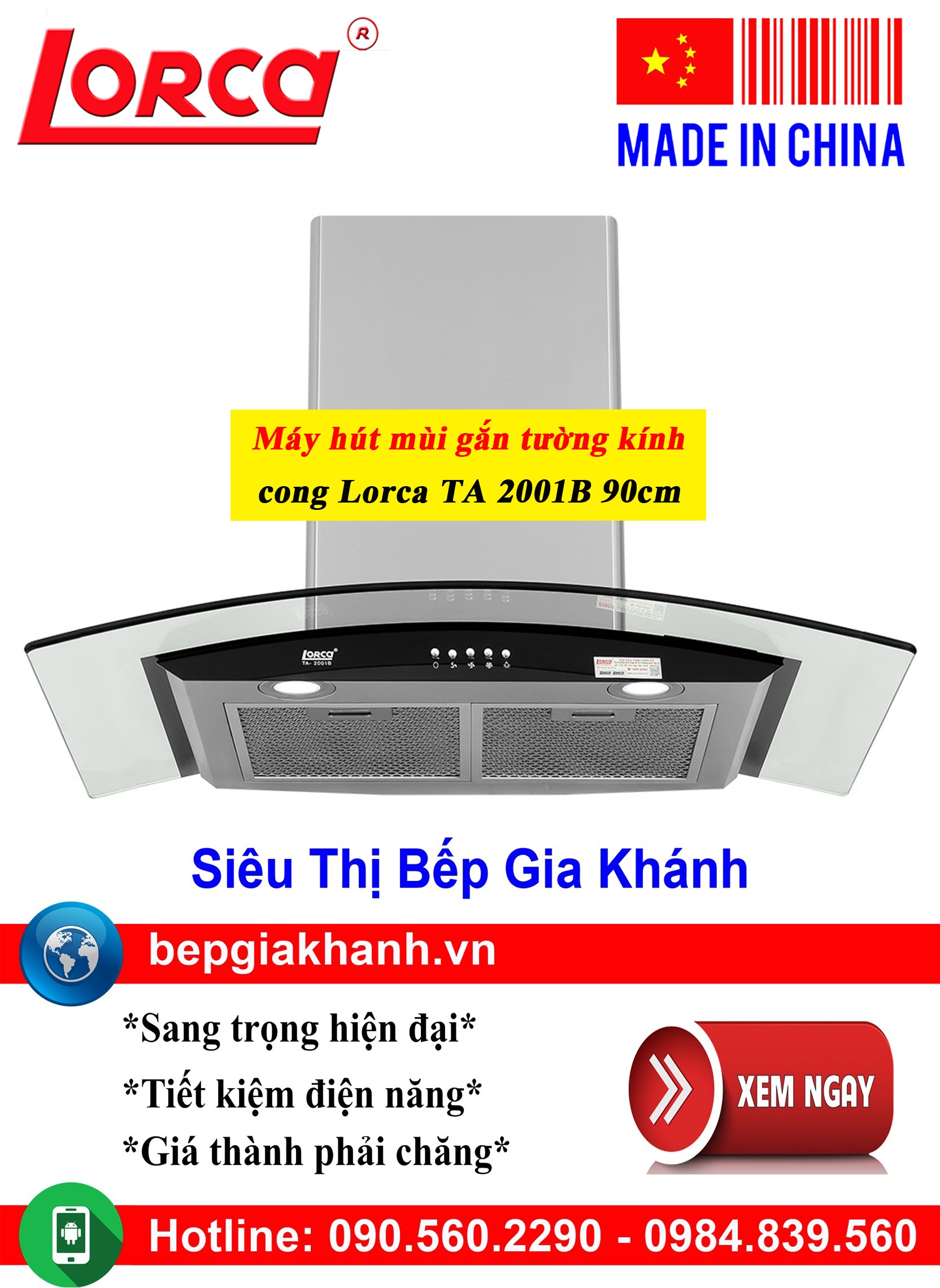 [HCM]Máy hút mùi kính cong Lorca TA 2001B 90cm máy hút mùi nhà bếp máy hút mùi bếp máy hút mùi kính cong máy hút mùi canzy máy hút mùi mini máy hút mùi âm trần máy hút mùi electrolux may hut mui