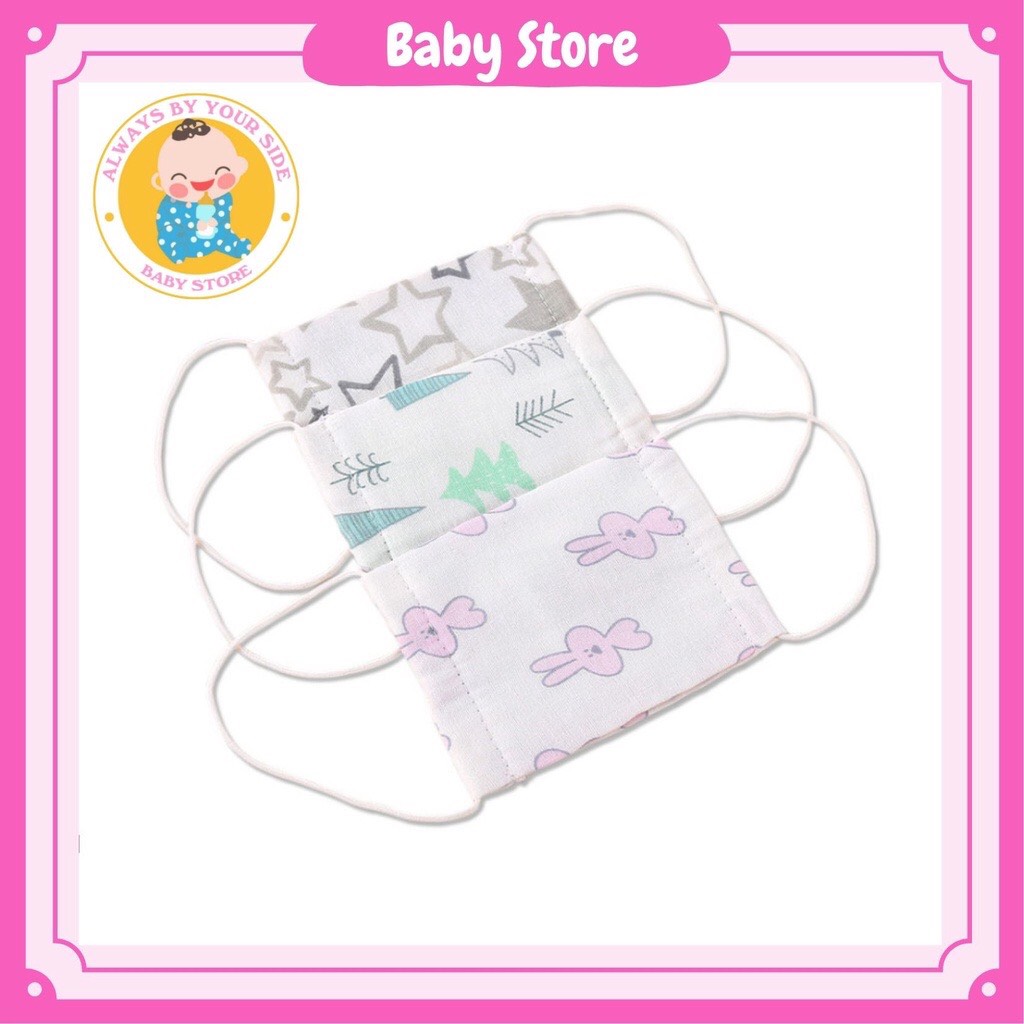 Set 10 khẩu trang vải xô mềm mại cho bé