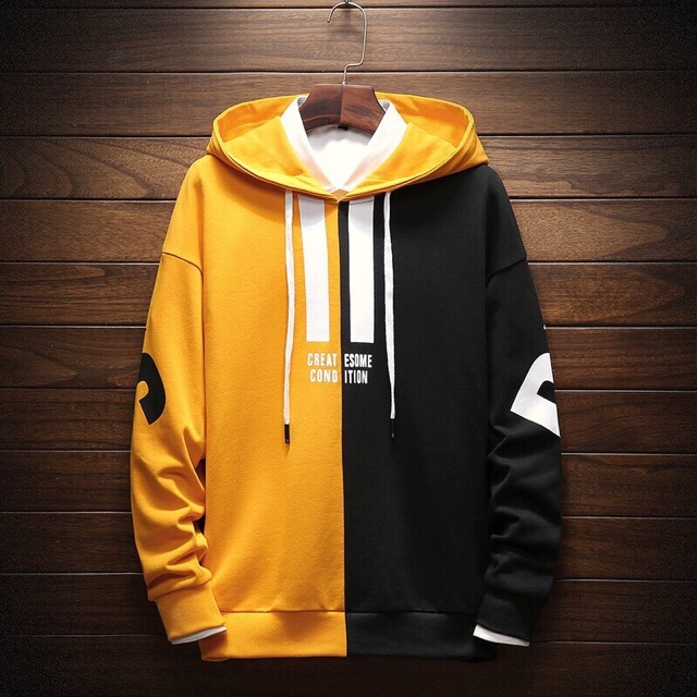 Áo hoodie bé trai phối màu cá tính
