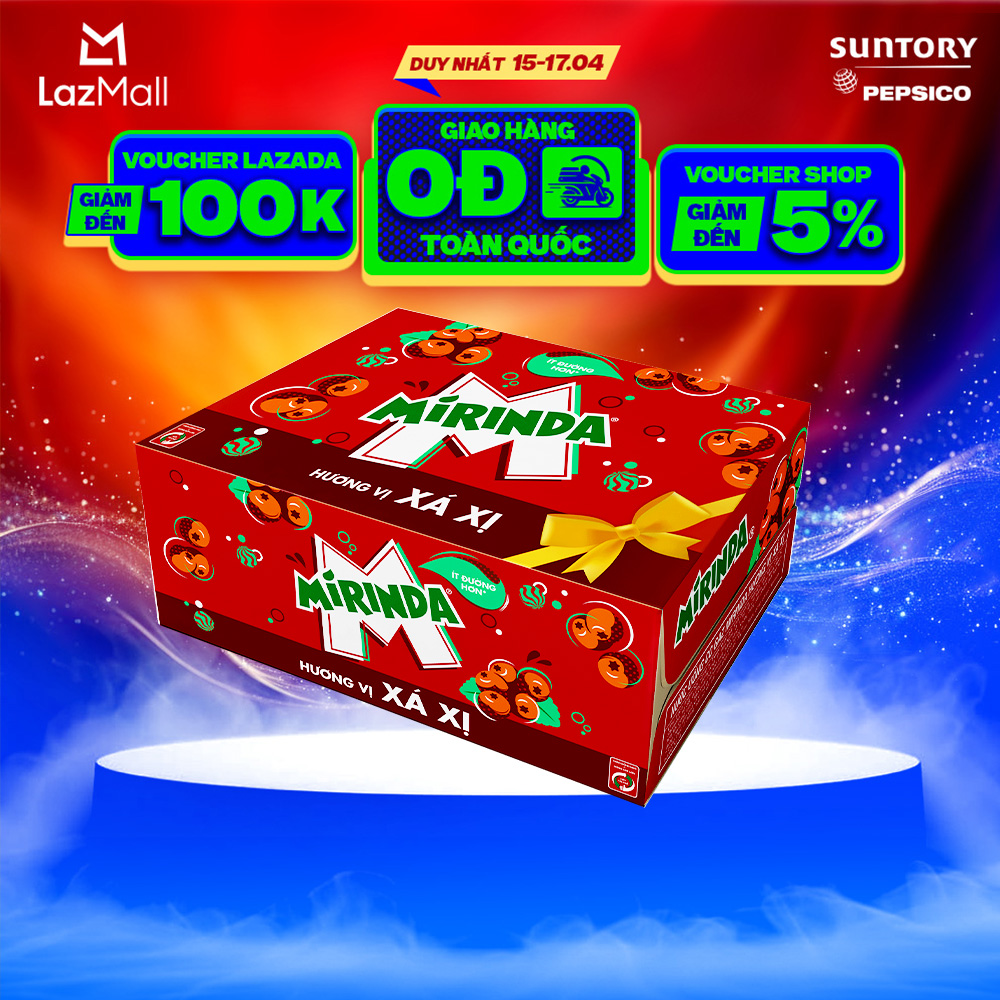 [SALE ĐẠI LỄ] Thùng Nước Ngọt Giải Khát Có Gaz Mirinda Xá Xị (320ml/lon)