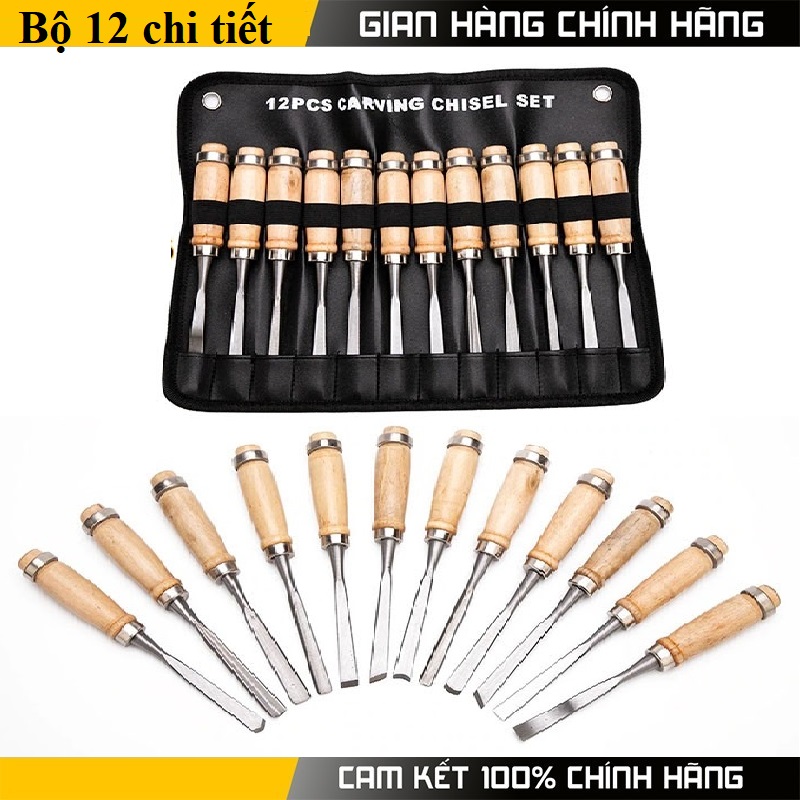 Bộ dụng cụ 12 cây đục,tiện gỗ cao cấp
