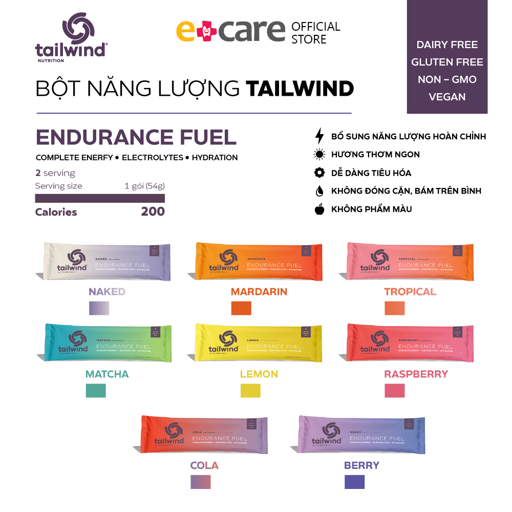 Bột năng lượng thể thao Tailwind Endurance Fuel gói 2 servings-54g