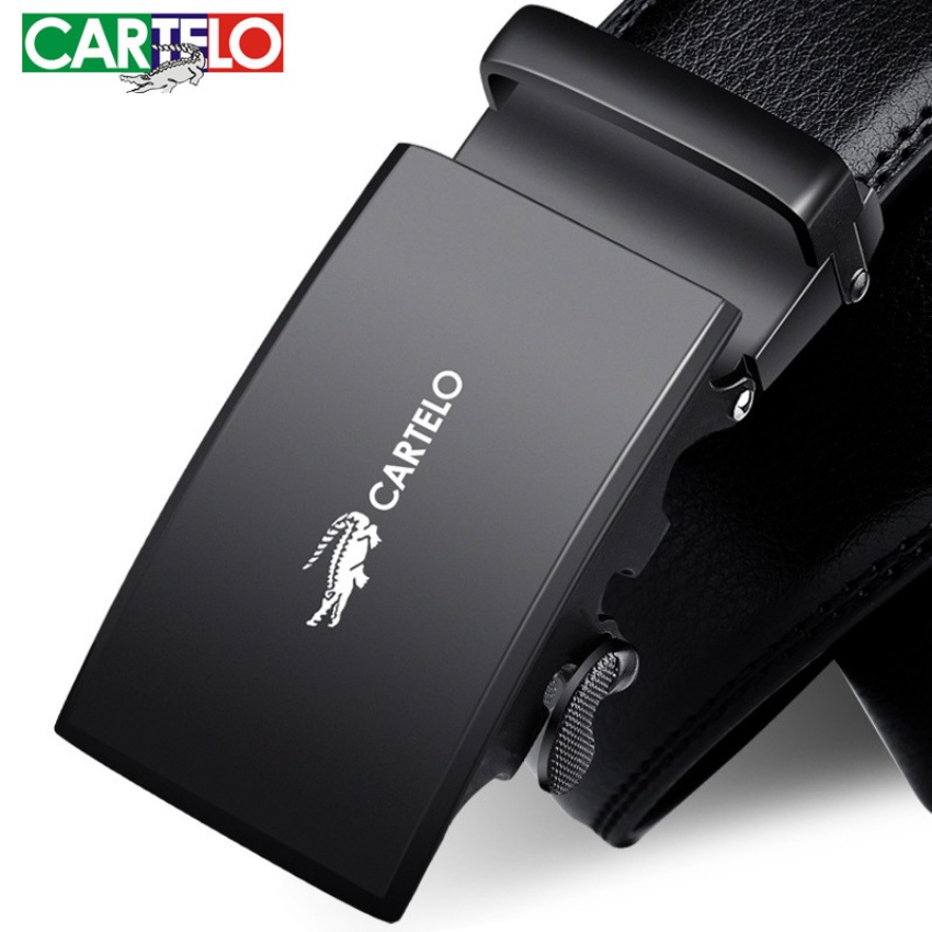 Dây nịt Cartelo, thắt lưng dây da bò thật, mặt dây sang trọng, lịch sự, bền bỉ
