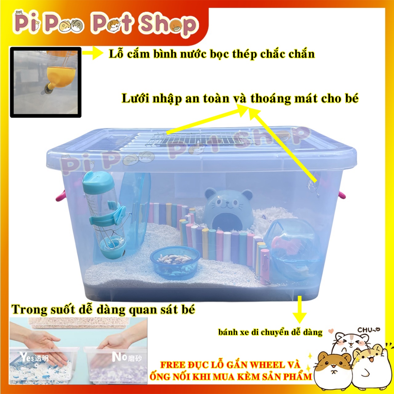 Hộp nhựa 30L nuôi Hamster và thú cưng