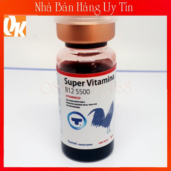 Super vitamina b12 5500 10ml-tặng kèm ống chích 1ml chuyên dùng chích gà đá