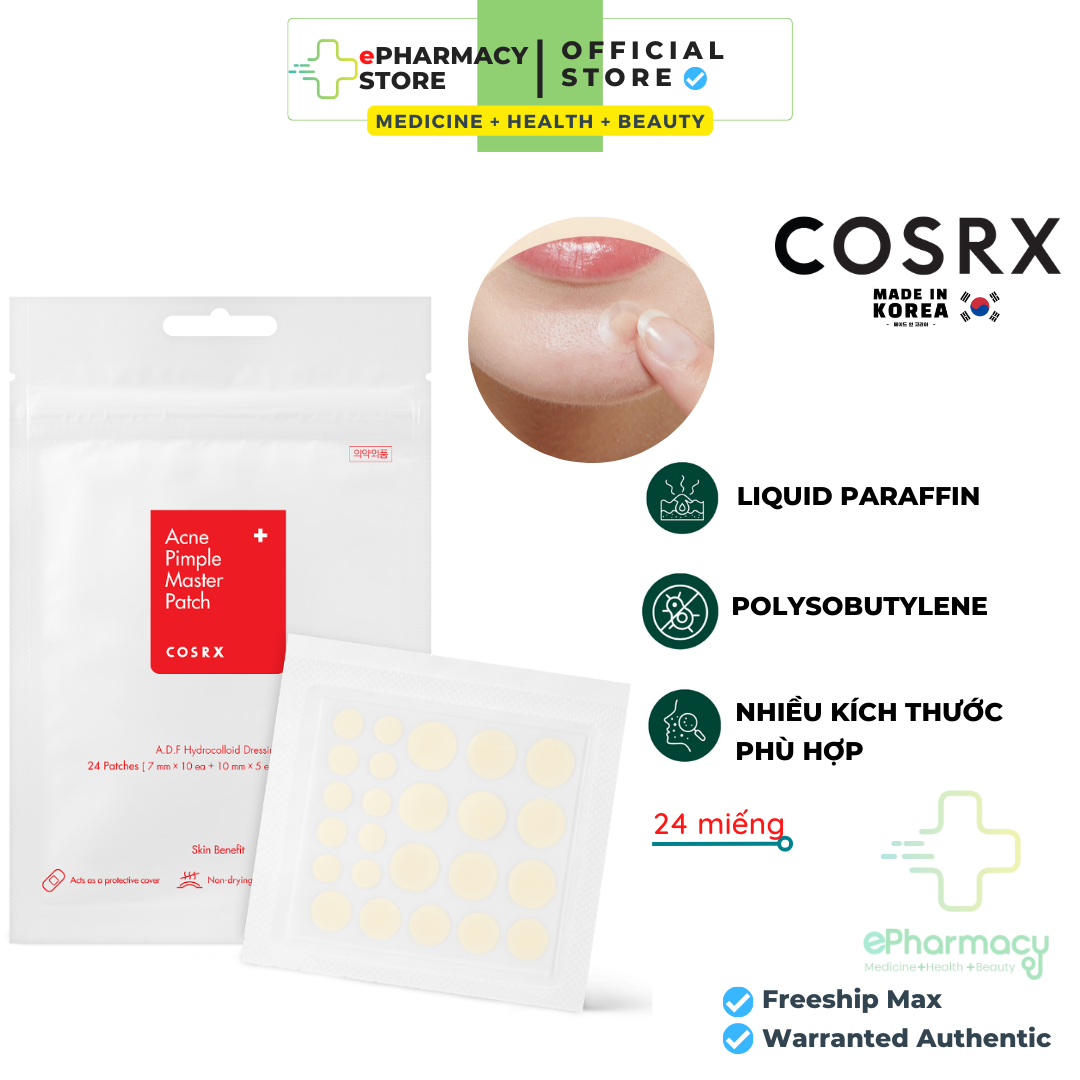Miếng Dán Mụn Cosrx - Acne Pimple Master Patch 24 miếng / The Clear Pit Master Patch 18 miếng