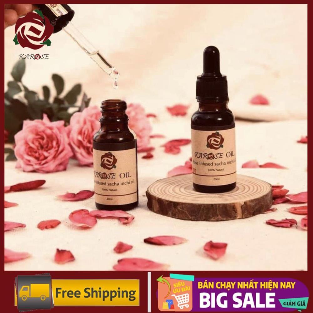 Dầu dưỡng da hoa hồng hữu cơ karose oil, dưỡng ẩm, sáng da, chống lão hoá 20mls