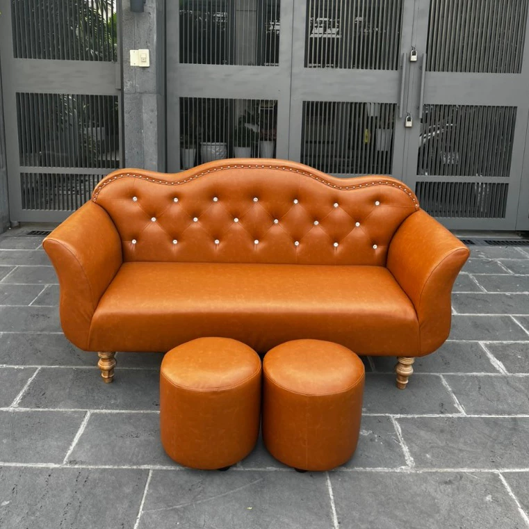 Ghế sofa dài 1m70, sofa cổ xưa bọc vải nhung nhiều màu sắc - sofa bh 12 tháng