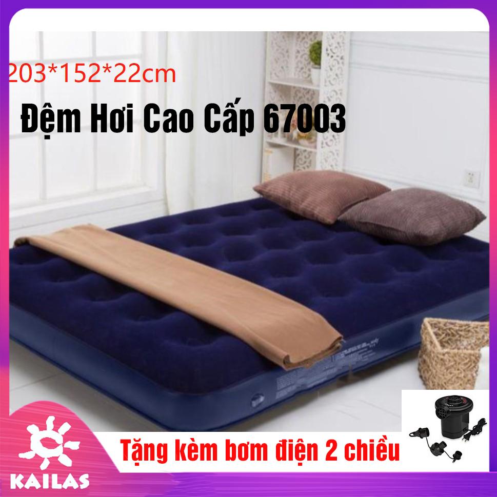 Nệm Hơi, Đệm Hơi Cao Cấp 67003 - Đa Năng- Có Thể Gấp Gọn – Tặng Kèm Bơm 2 Chiều - Kích Thước 203x152x22