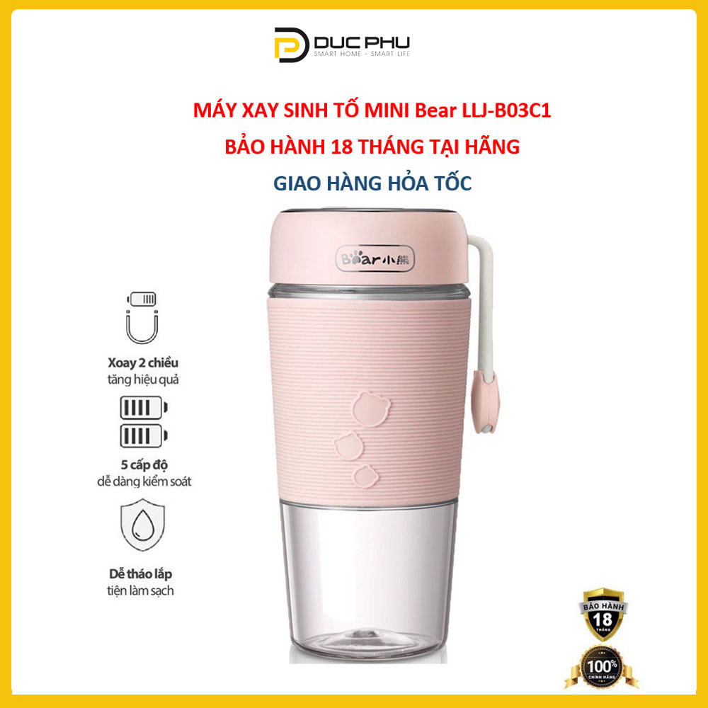 - máy xay sinh tố cầm tay mini bear llj-b03c1- bảo hành 18 tháng-duc phu robotics