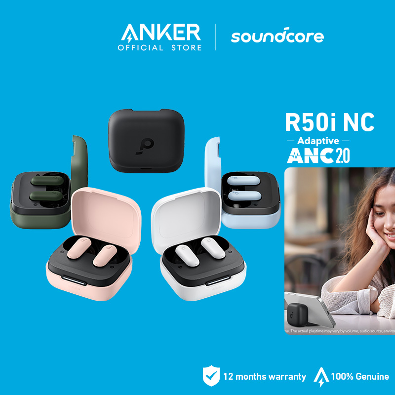 【TWS+ Stand】Soundcore by Anker R50i NC tai nghe không dây Adaptive ANC Bluetooth 5.4 tai nghe TWS 42dB Low Latency tai nghe iphone 45H Play Time tai nghe true wireless for iPhone 15 pro max Android Phone Laptop