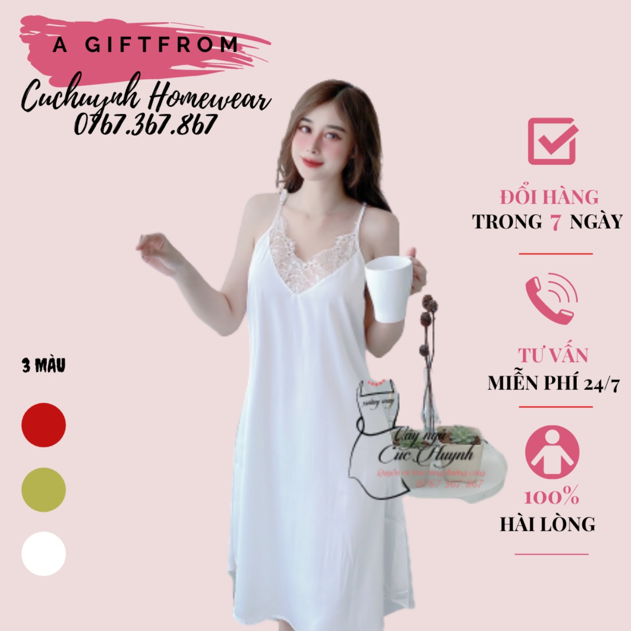 [HCM] Váy ngủ nữ cao cấp VN0003 phối ren xinh xắn - Đầm ngủ lụa có nhiều màu, đủ size từ 40-80kg mặc thoải mái, Lỗi 1 đổi 1