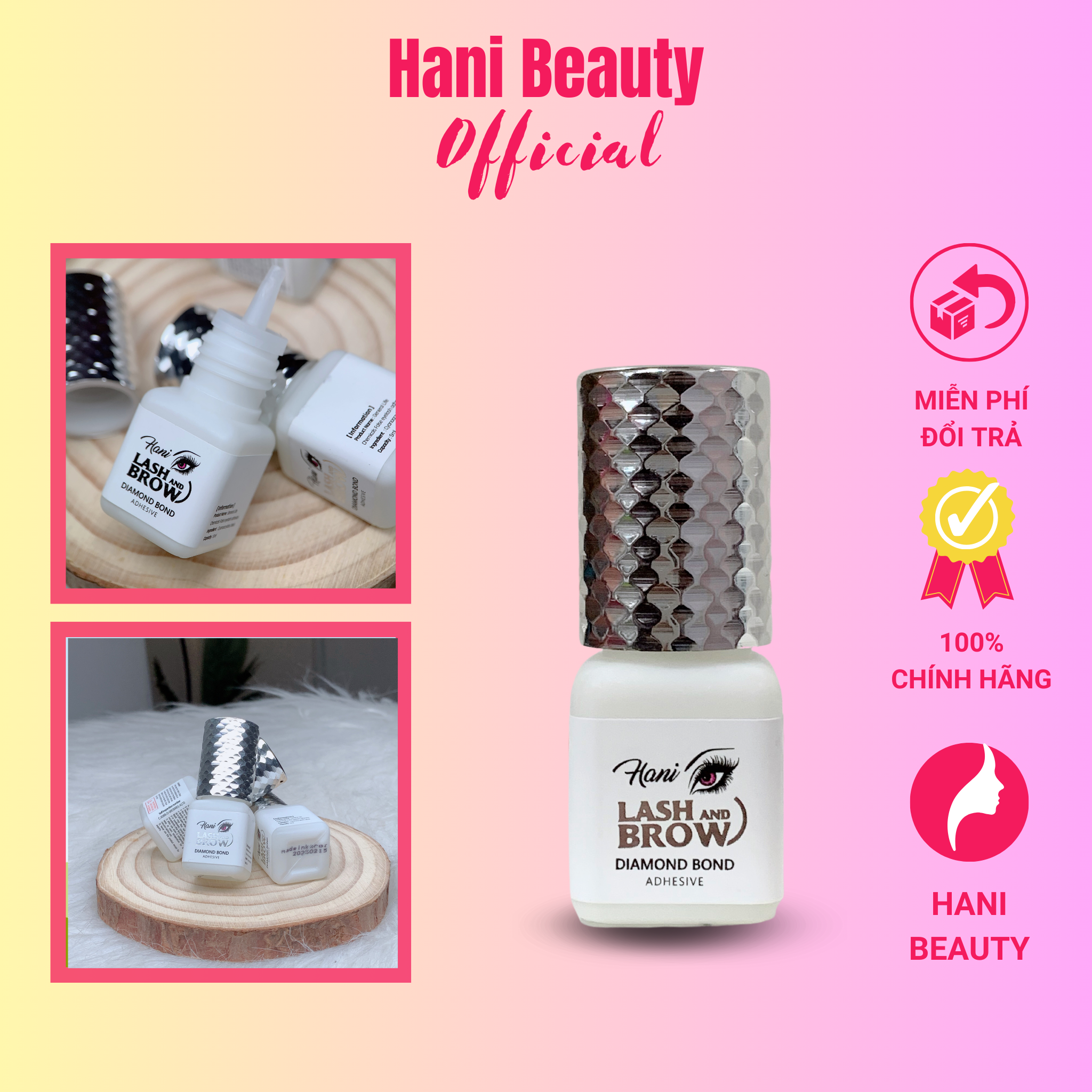 Keo nối mi không cay - siêu bền - trong suốt Diamond Bond -  Hani Beauty