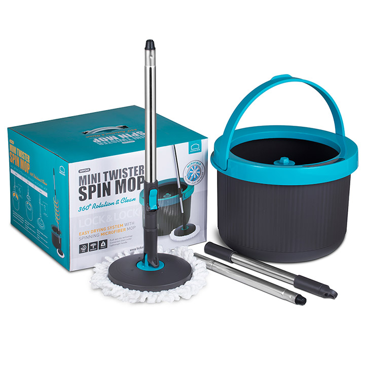 Cây lau nhà lock&lock mini twister spin mop xoay 360 độ hpp345