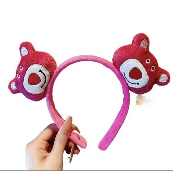 Băng đô cài tóc hình gấu dâu lotso màu hồng