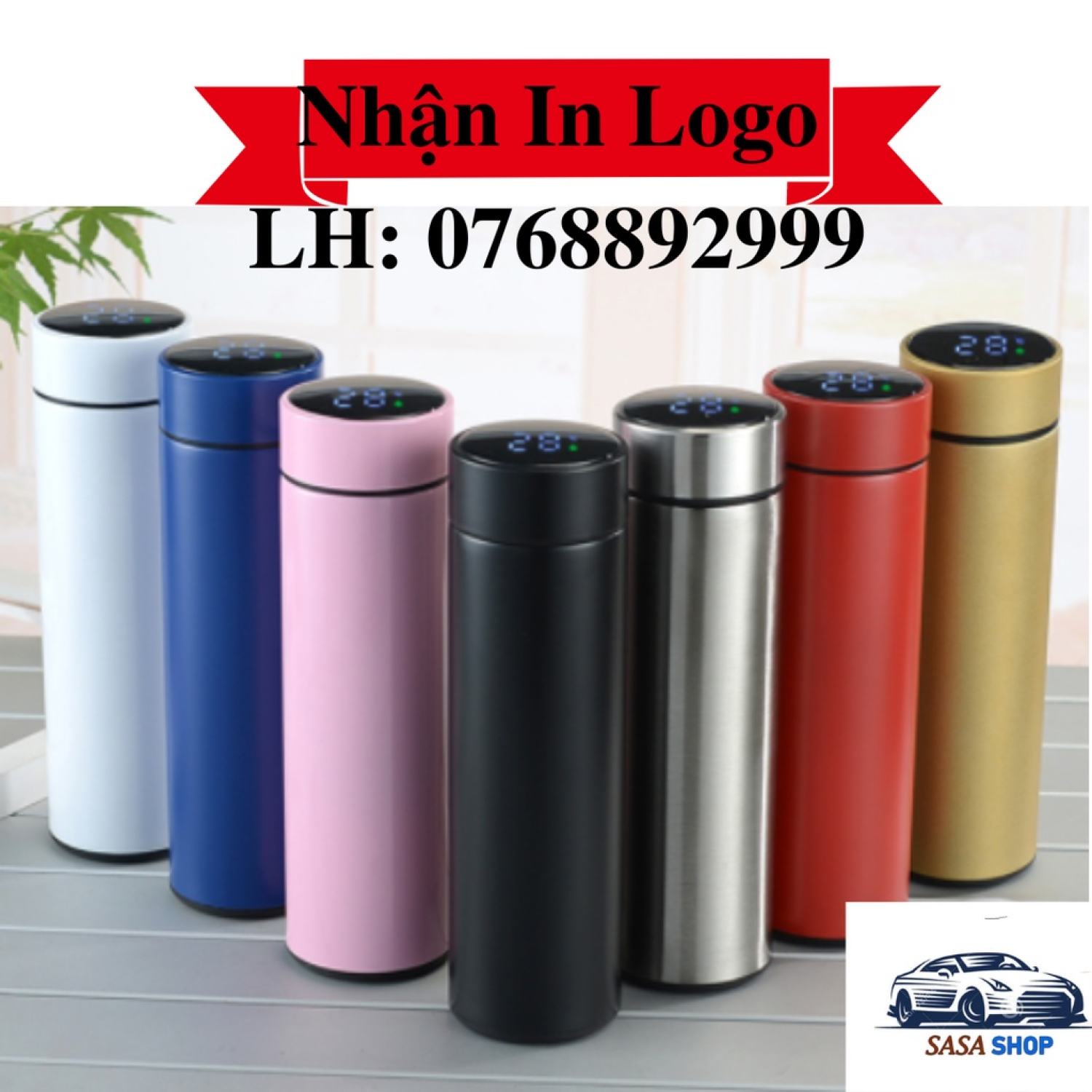 Bình giữ nhiệt cao cấp inox 304 500ml - hiển thị nhiệt độ - hottrend 2x