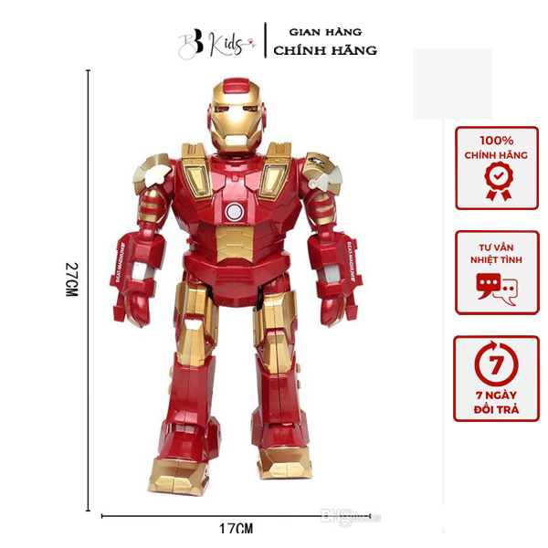 Đồ chơi mô hình nhân vật AVENGERS Iron man Người Sắt lắp pin biết đi