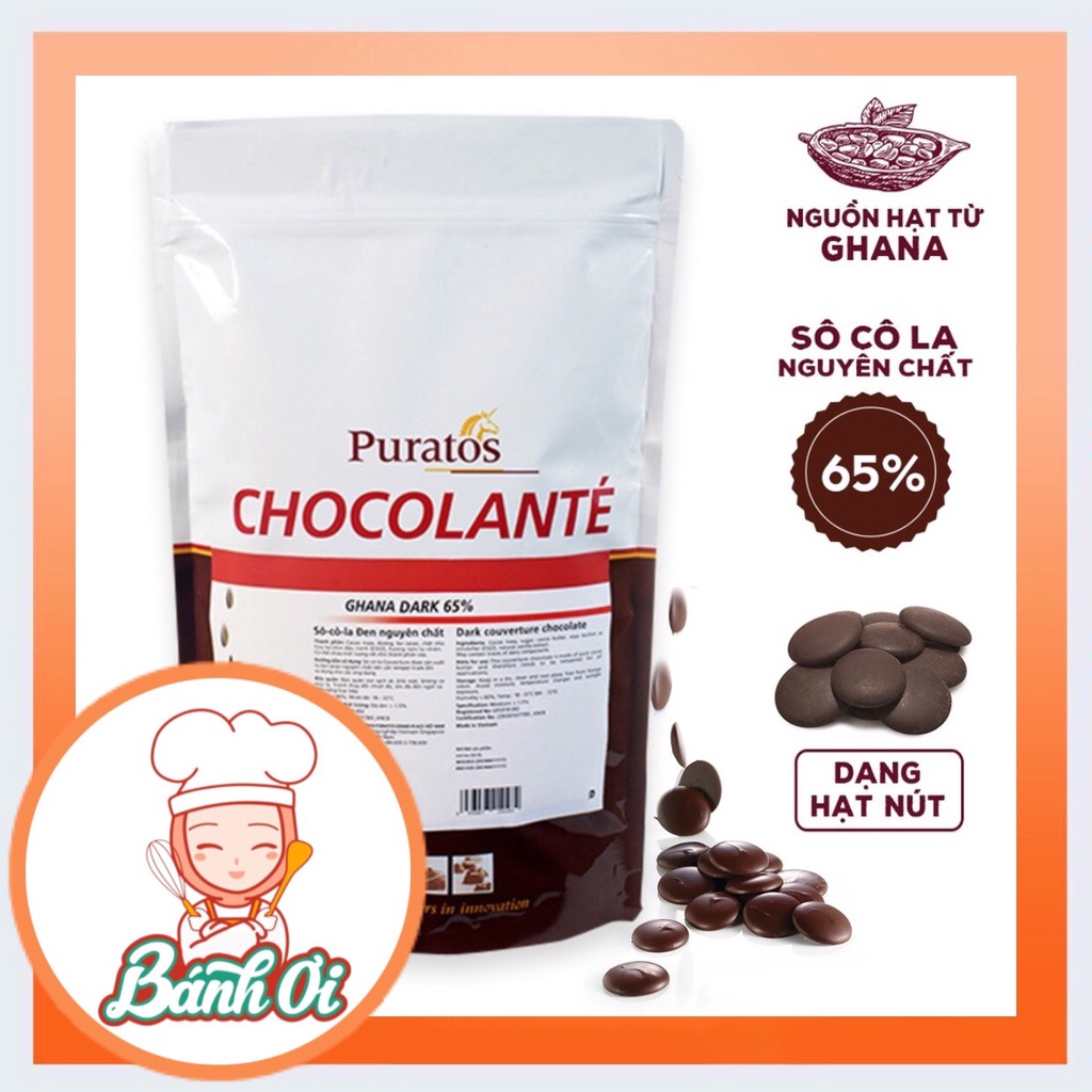 Socola nút đen/ socola nút nguyên chất/ chocolate nút đen nguyên chất 65% Puratos Grand-Place