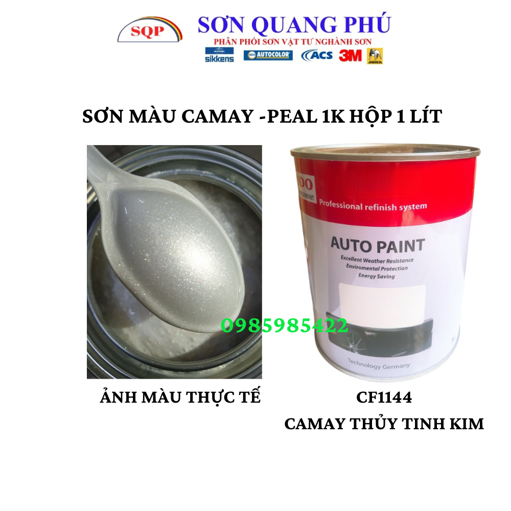 Cf1140 sơn camay bơ camay pha lê thủy tinh trắng hiệu kodo hệ 1k lon 1 lít camay pha lê sonquangphu8856