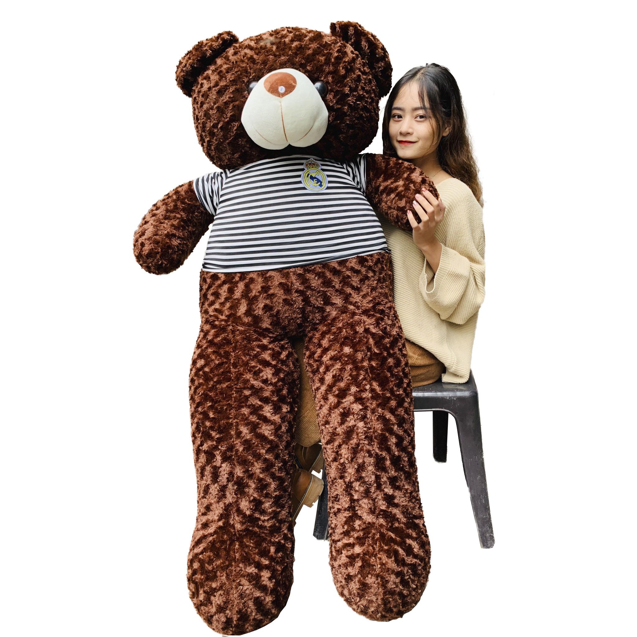 Gấu Bông Teddy Cao Cấp Khổ Vải 2m Cao 1m8 Màu Nâu Hàng VNXK - Tặng Thiệp Mừng 3D - Quà Tăng Yêu Thương - TD1M8