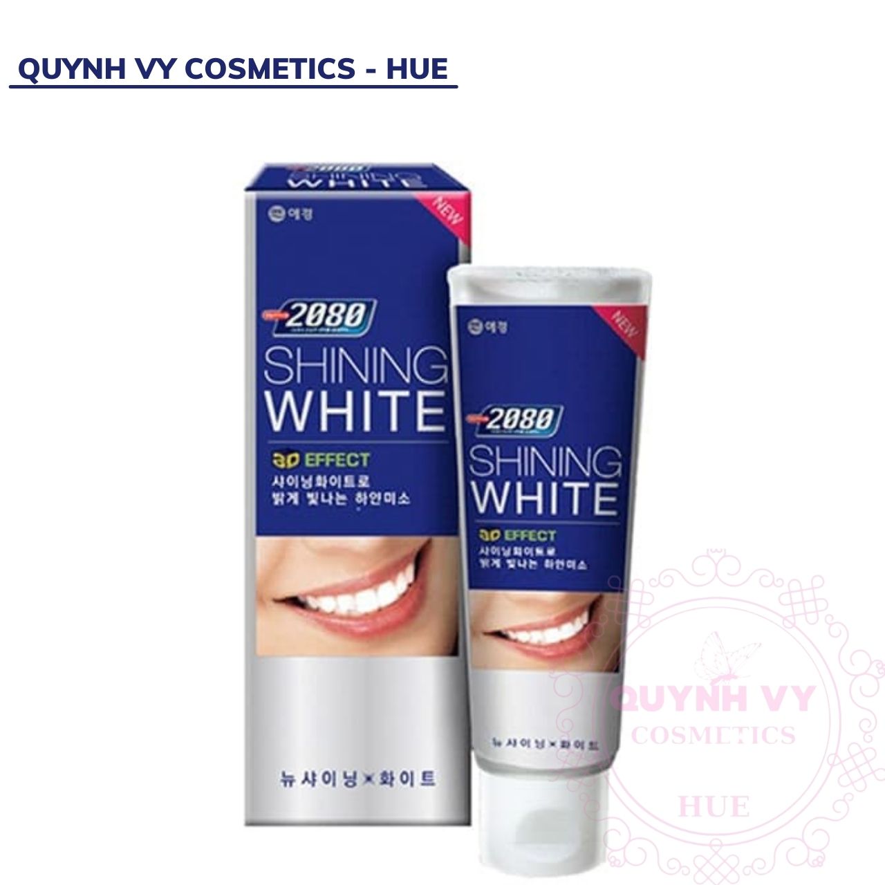 Kem Đánh Răng Làm Trắng Răng Shining White 3D Effect Toothpaste 2080, Quynh Vy Cosmetics - Hue, ,Kem Trắng Răng Hàn Quốc, Sạch Mảng Bám, Hơi Thở Thơm Mát