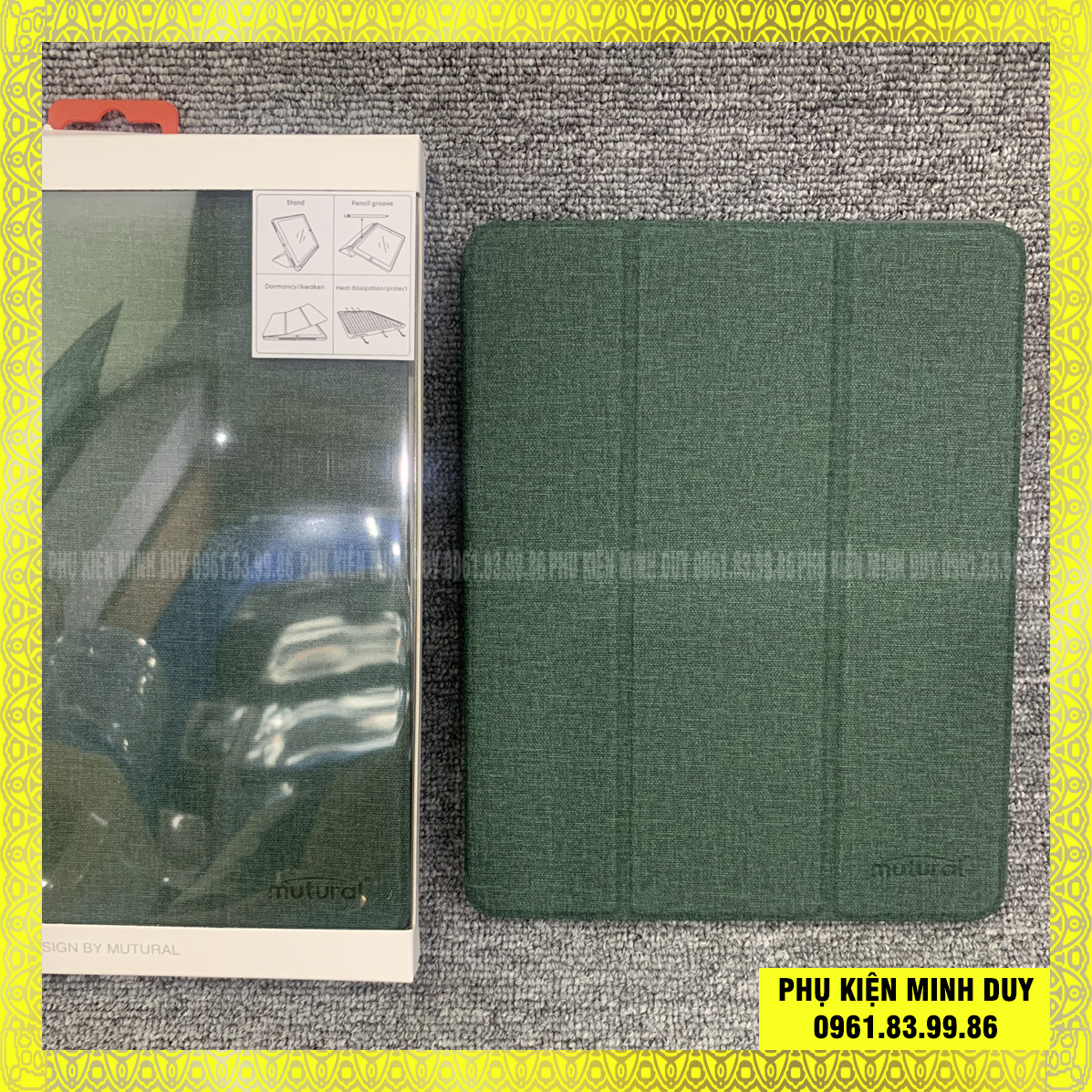 Bao da Mutural có khay để bút cho Ipad Mini 5, 9.7’ (ipad 5/6/7/8/2018), 10.2' 10.5’ 11’ 12.9’