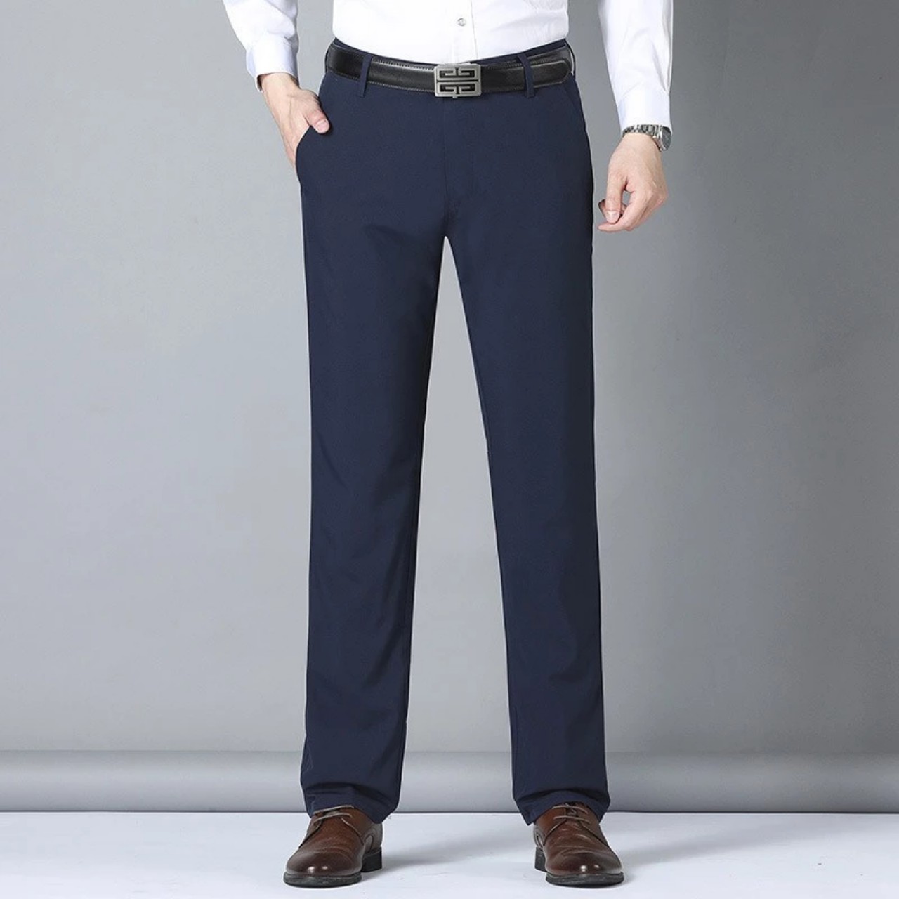 Quần tây nam công sở trung niên đẹp vải dày dặn mềm mịn không phai màu Quần âu nam ống đứng cao cấp